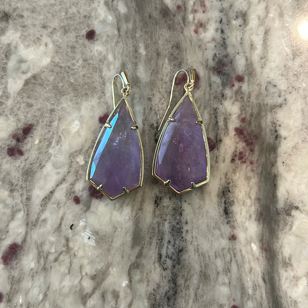 Kendra Scott Carla Gold Amethyst Earrings